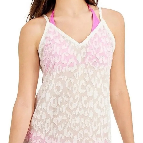 MIKEN Swim ESF10440 Slit Dress Deep V Neck Metallic Lurex Cover Up - Picture 3 of 6